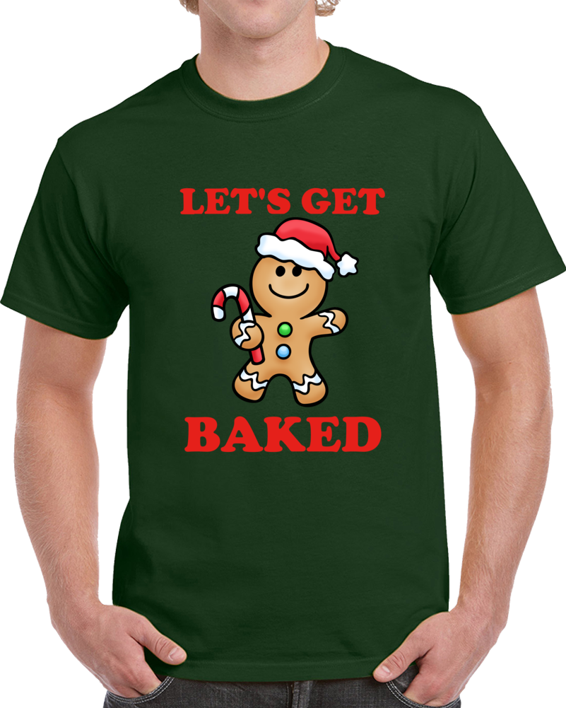 Let's Get Baked Clever Christmas Holiday Weed Shirt