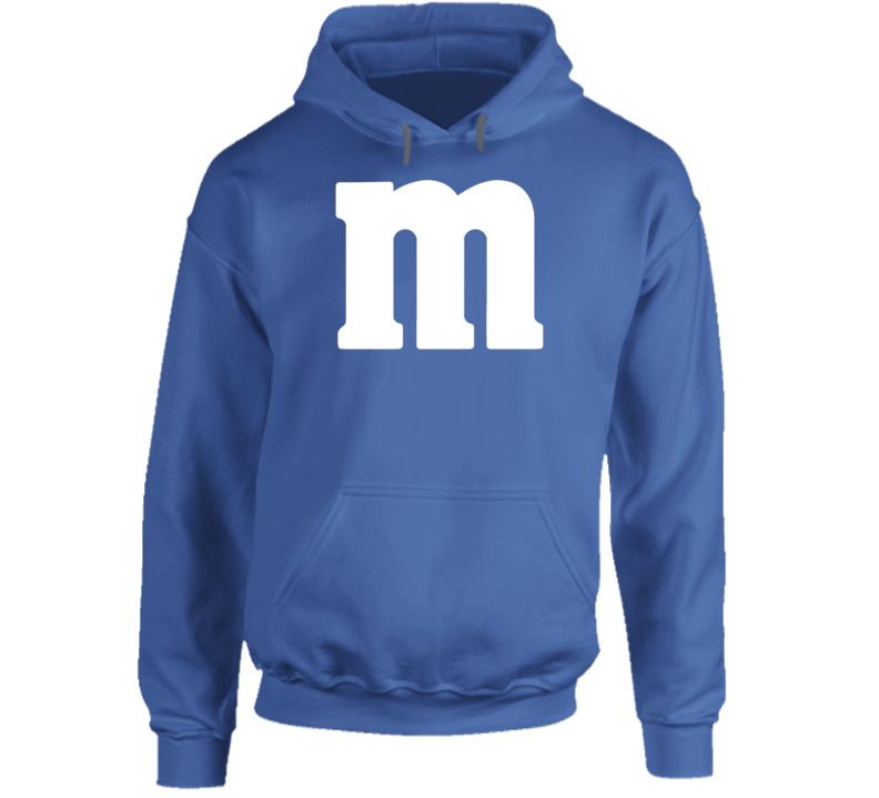 M&m's Blue Chocolate Candy Costume Hoodie Hooded Sweatshirt